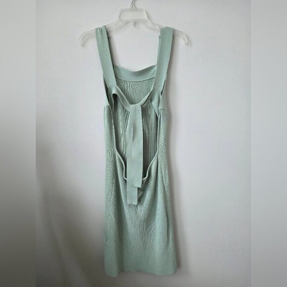 UO URBAN OUTFITTERS | Eden Square-Neck Bodycon Sweater Dress sage green sz Large - Picture 2 of 6